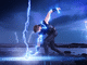 Character actor on stage with dramatic effect